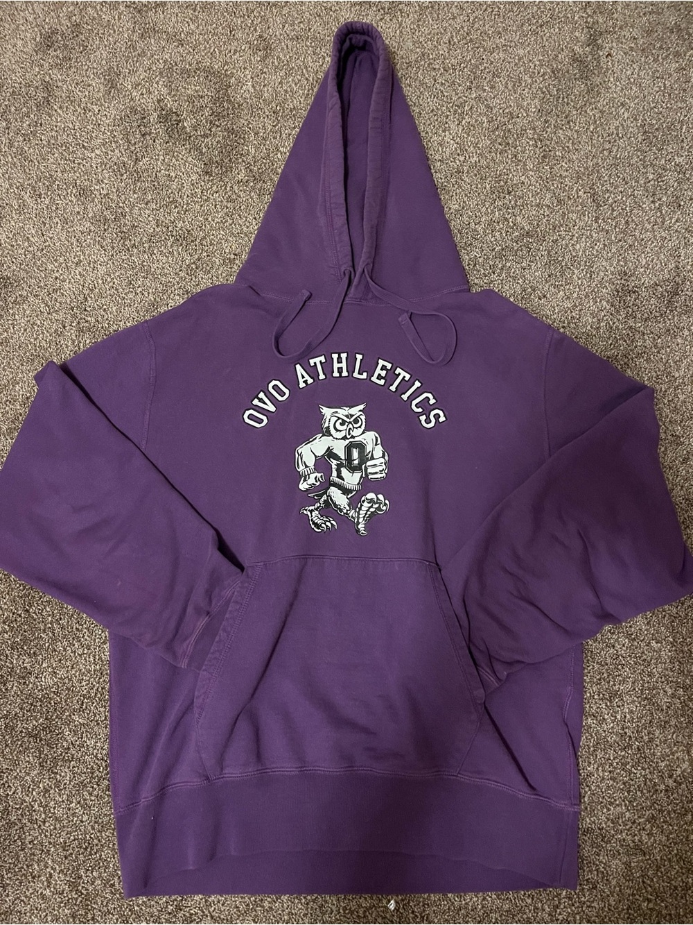 OVO Purple Hooded Sweatshirt with Owl Graphic